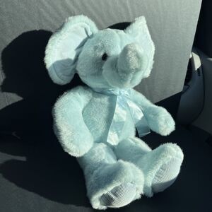 16" VTG RUSS BERRIE LOLLIPOP Blue Elephant  STUFFED ANIMAL PLUSH Toy Rattle